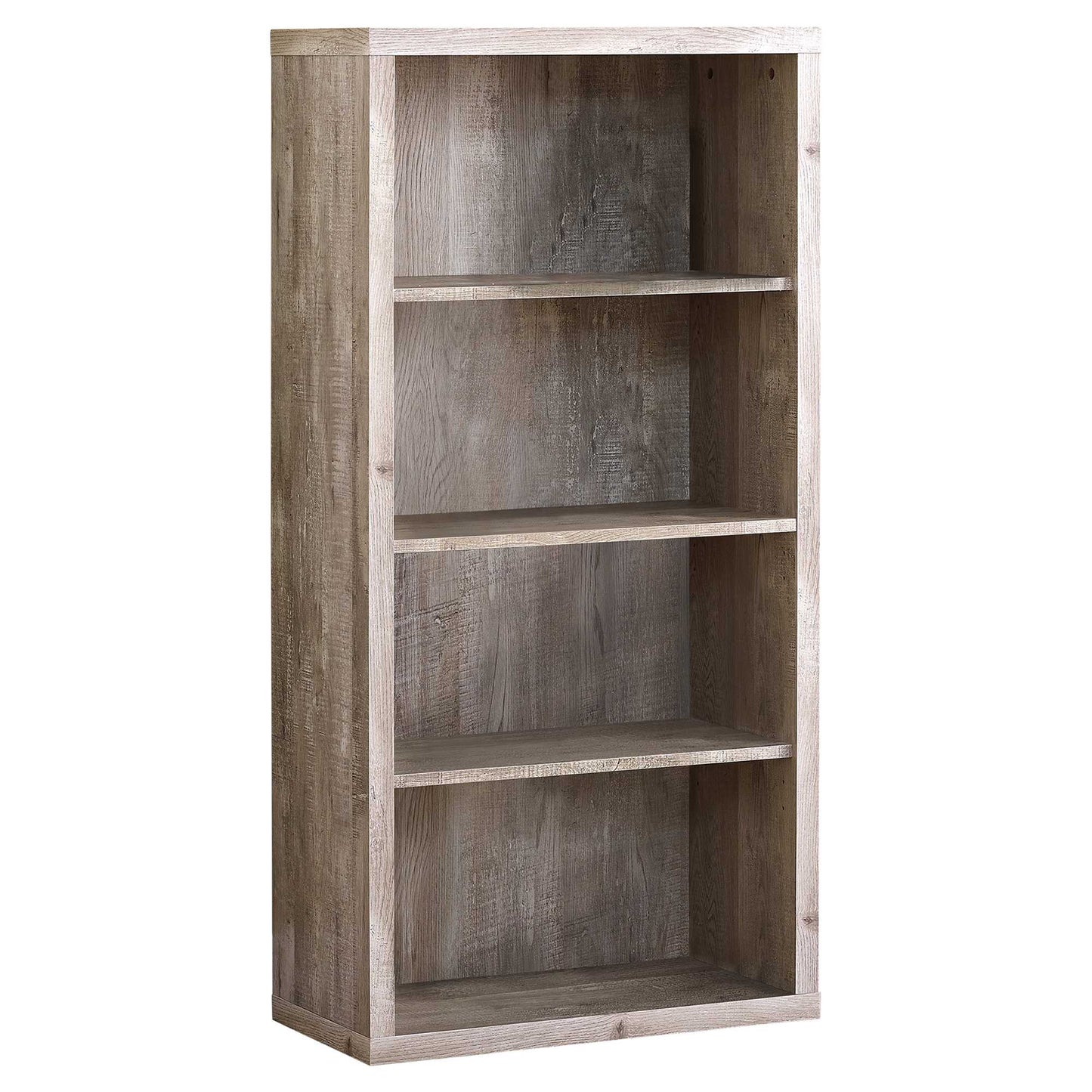 White Wood Adjustable Four Tier Bookcase