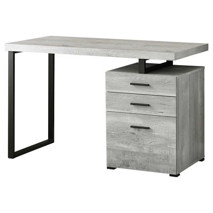 47" Taupe and Black Computer Desk With Three Drawers