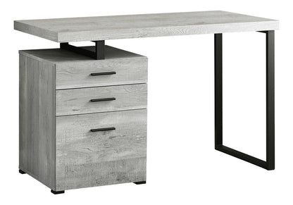 47" Taupe and Black Computer Desk With Three Drawers