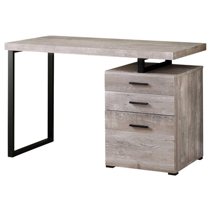 47" Taupe and Black Computer Desk With Three Drawers