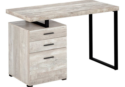 47" Gray and Black Computer Desk With Three Drawers