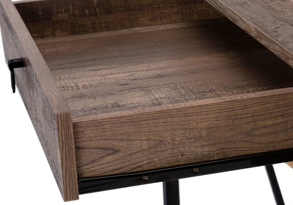 24" Brown and Black Computer Desk With Two Drawers