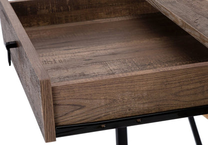 24" Brown and Black Computer Desk With Two Drawers