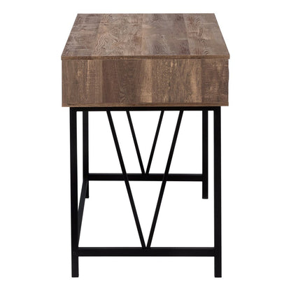24" Brown and Black Computer Desk With Two Drawers