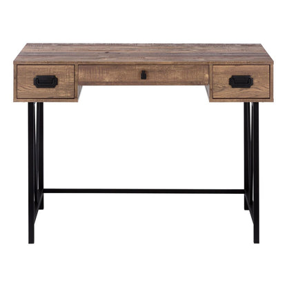 47" Brown and Black Computer Desk With Two Drawers