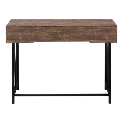 24" Brown and Black Computer Desk With Two Drawers