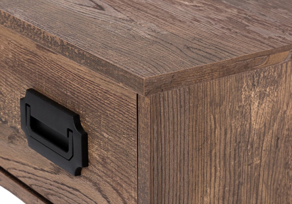 24" Brown and Black Computer Desk With Two Drawers