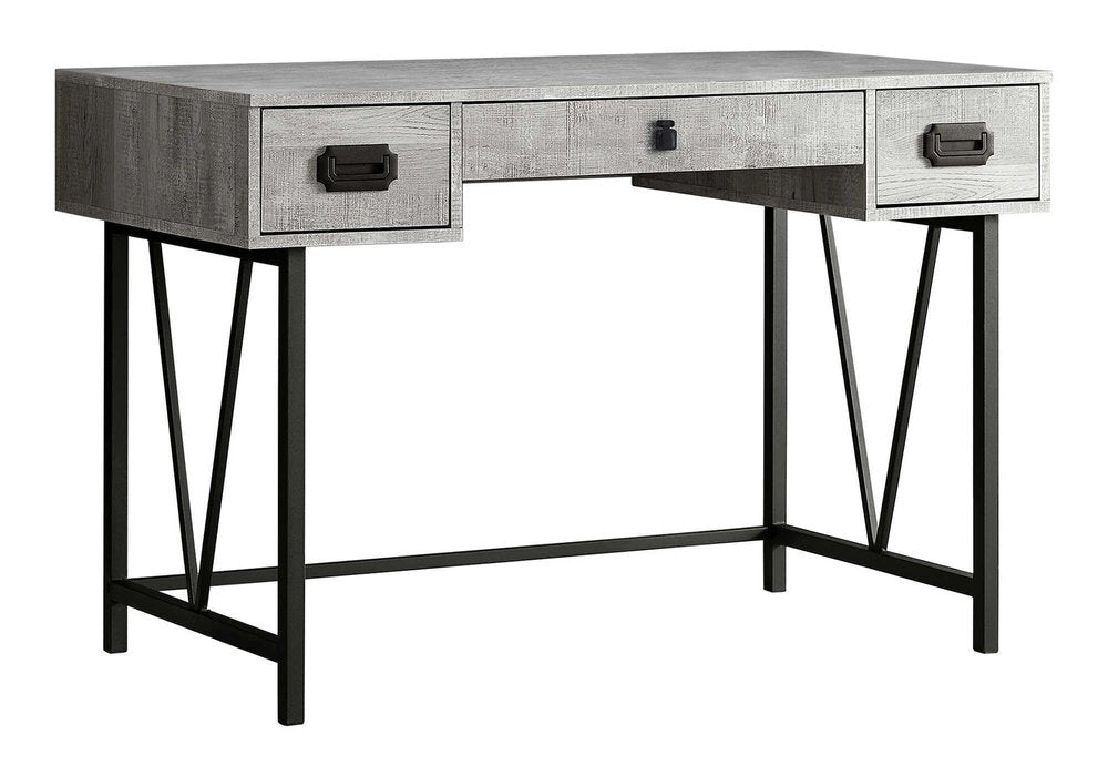 24" Brown and Black Computer Desk With Two Drawers