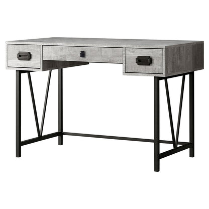 47" Brown and Black Computer Desk With Two Drawers