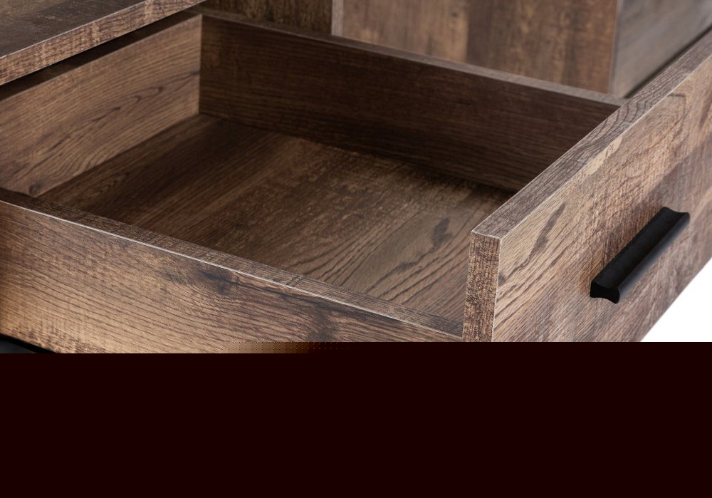 60" Taupe and Black Computer Desk With Three Drawers