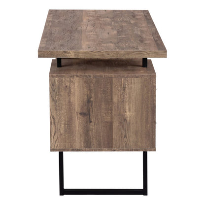 24" Taupe and Black Computer Desk With Three Drawers