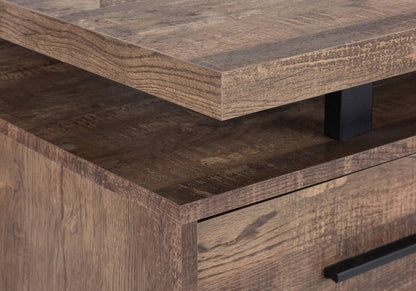 24" Taupe and Black Computer Desk With Three Drawers