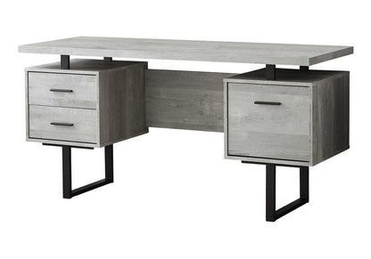 24" Taupe and Black Computer Desk With Three Drawers