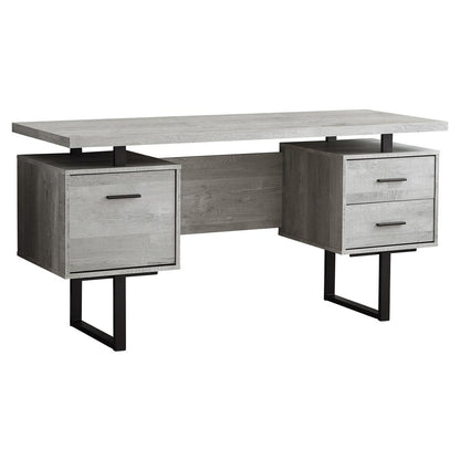 60" Brown and Black With Three Drawers