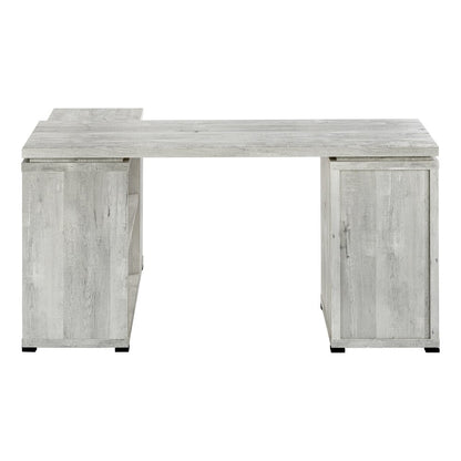 60" Gray L Shape Computer Desk With Three Drawers