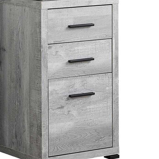 60" Gray L Shape Computer Desk With Three Drawers