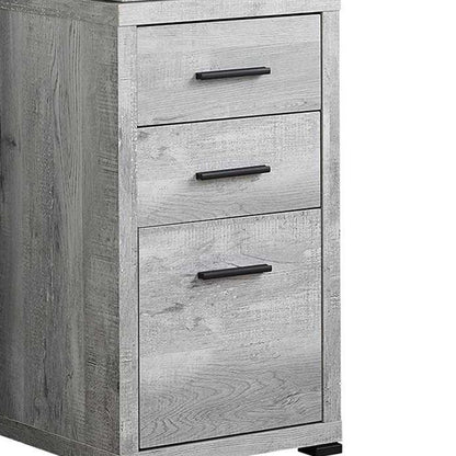 60" Taupe L Shape Computer Desk With Three Drawers