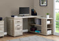 60" Gray L Shape Computer Desk With Three Drawers