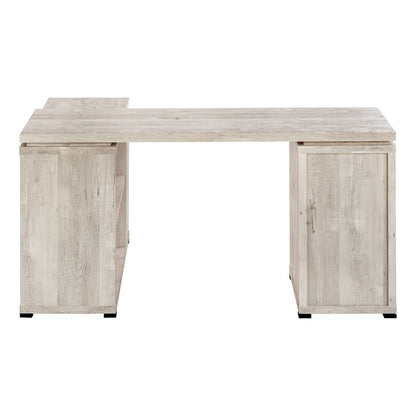 60" Gray L Shape Computer Desk With Three Drawers