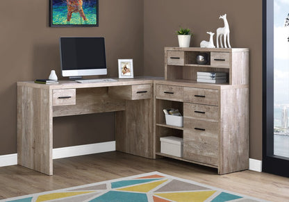 24" Gray and Black Computer Desk With Three Drawers