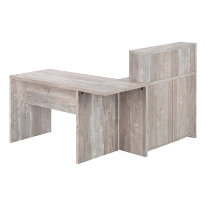 24" Gray and Black Computer Desk With Three Drawers