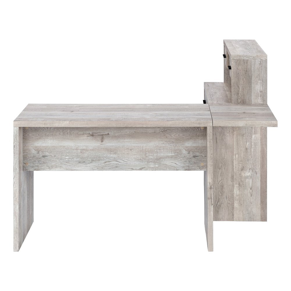 24" Gray and Black Computer Desk With Three Drawers