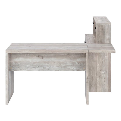 24" Gray and Black Computer Desk With Three Drawers