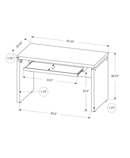 24" Gray and Black Computer Desk
