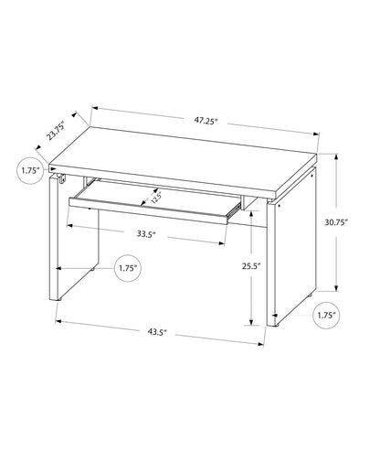 24" Gray and Black Computer Desk