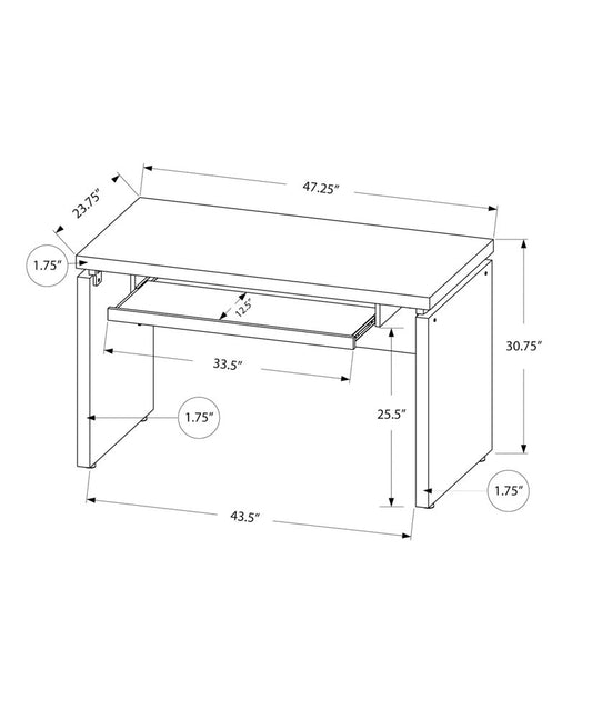 24" Gray and Black Computer Desk