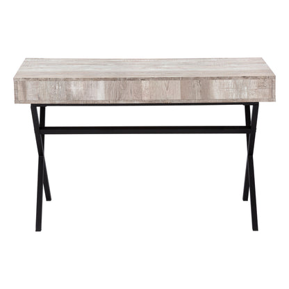 24" White and Silver Computer Desk With Two Drawers