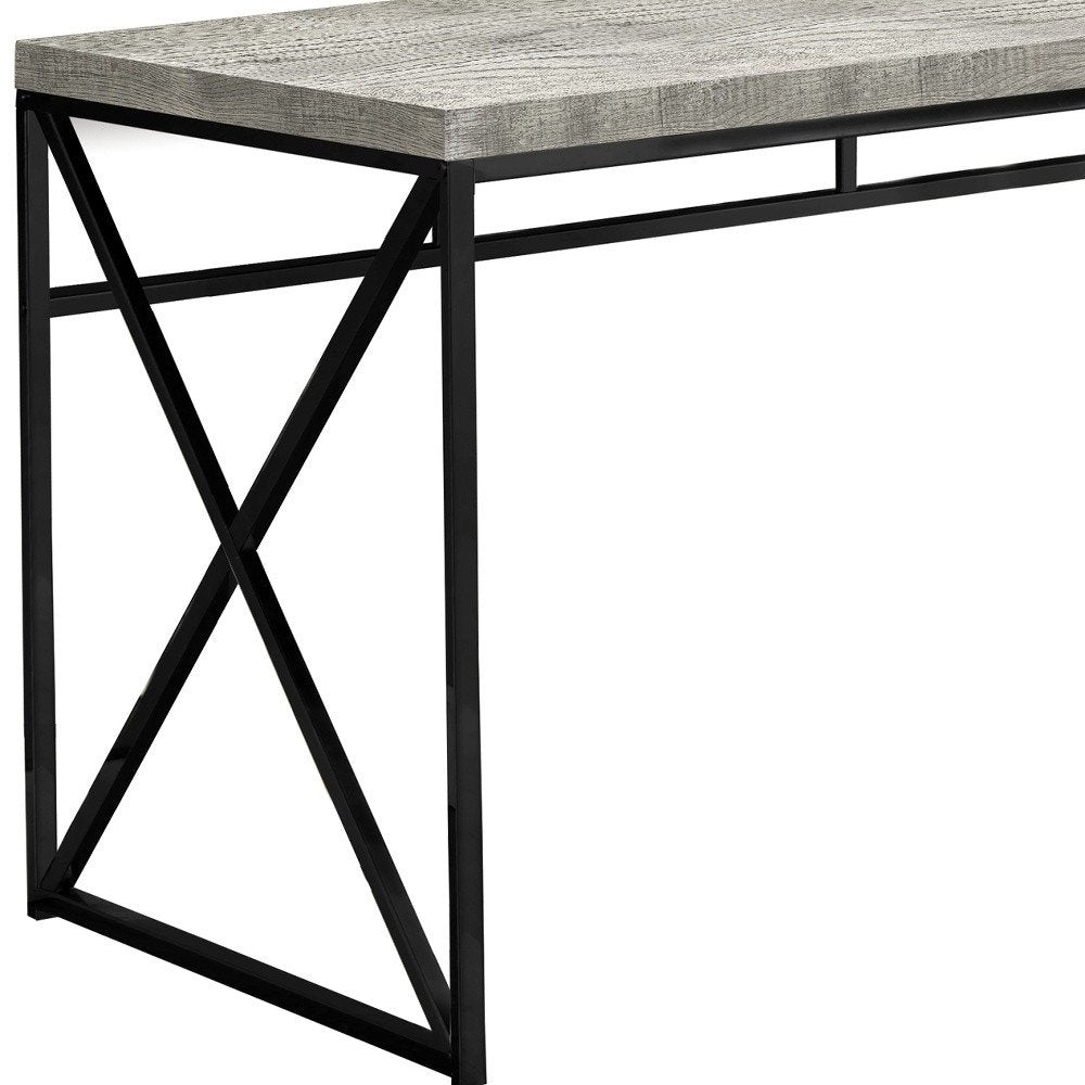47" Gray and Black Computer Desk