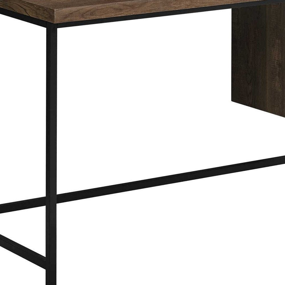 55" Gray and Black Computer Desk With Three Drawers