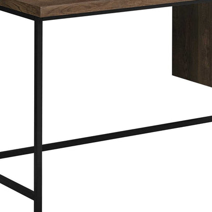55" Gray and Black Computer Desk With Three Drawers
