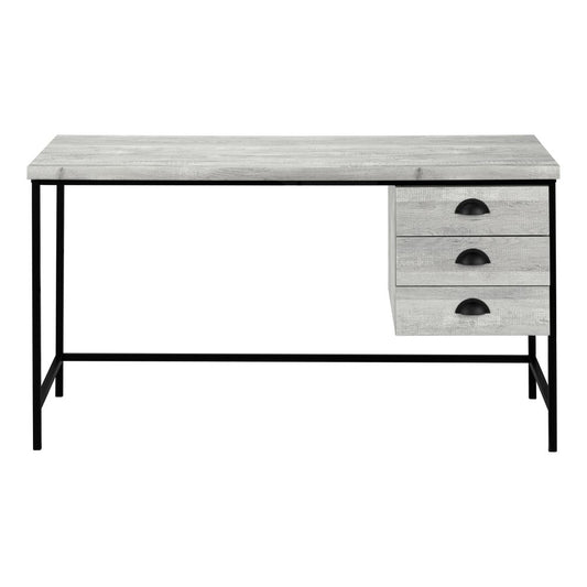 24" Brown and Black Computer Desk With Three Drawers