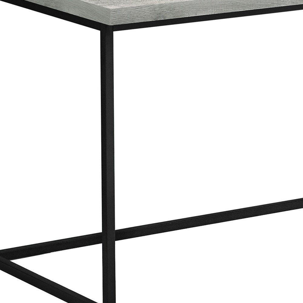 55" Gray and Black Computer Desk With Three Drawers