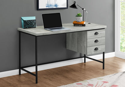 24" Brown and Black Computer Desk With Three Drawers