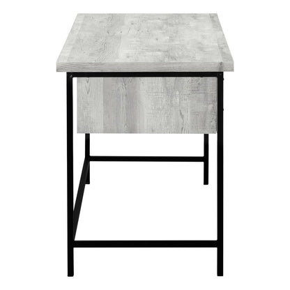 24" Gray and Black Computer Desk With Three Drawers