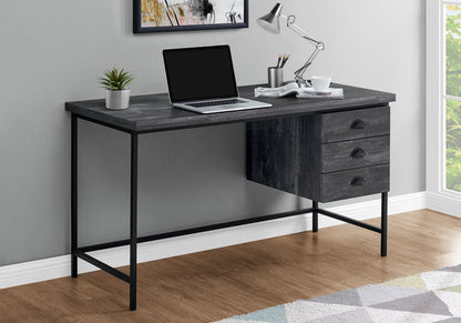 24" Brown and Black Computer Desk With Three Drawers