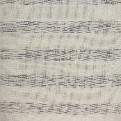 18" Beige and Gray Striped Cotton Throw Pillow With Tassels