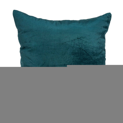 18" X 7" X 18" Transitional Teal Solid Pillow Cover With Poly Insert