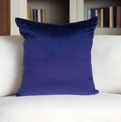 20" X 7" X 20" Transitional Royal Blue Solid Pillow Cover With Poly Insert