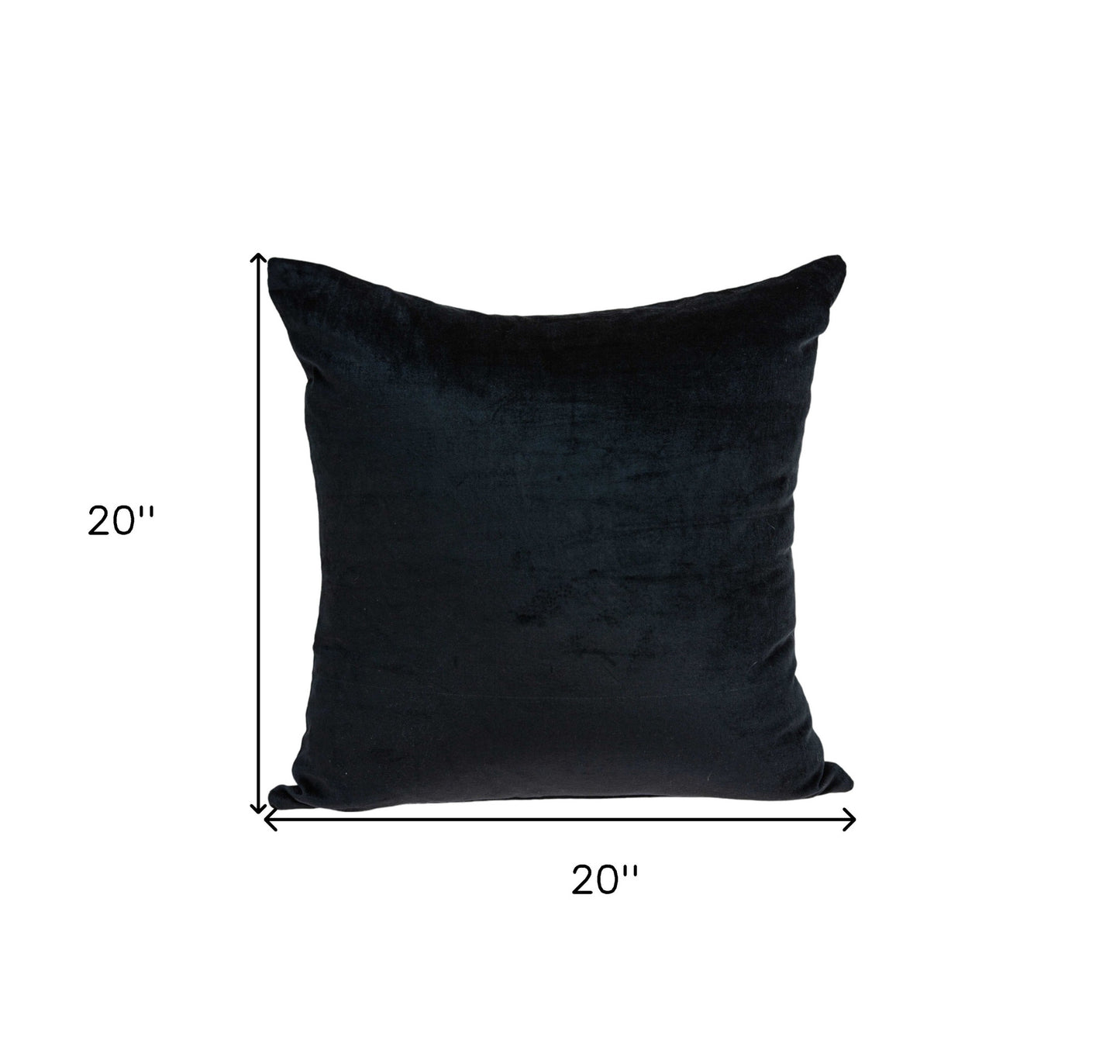 20" Black Cotton Blend Throw Pillow