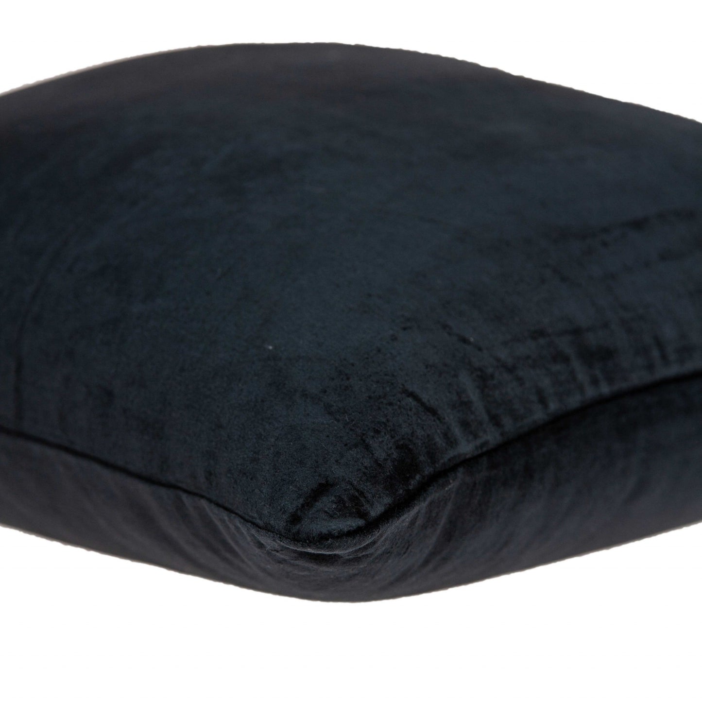 20" Black Cotton Blend Throw Pillow