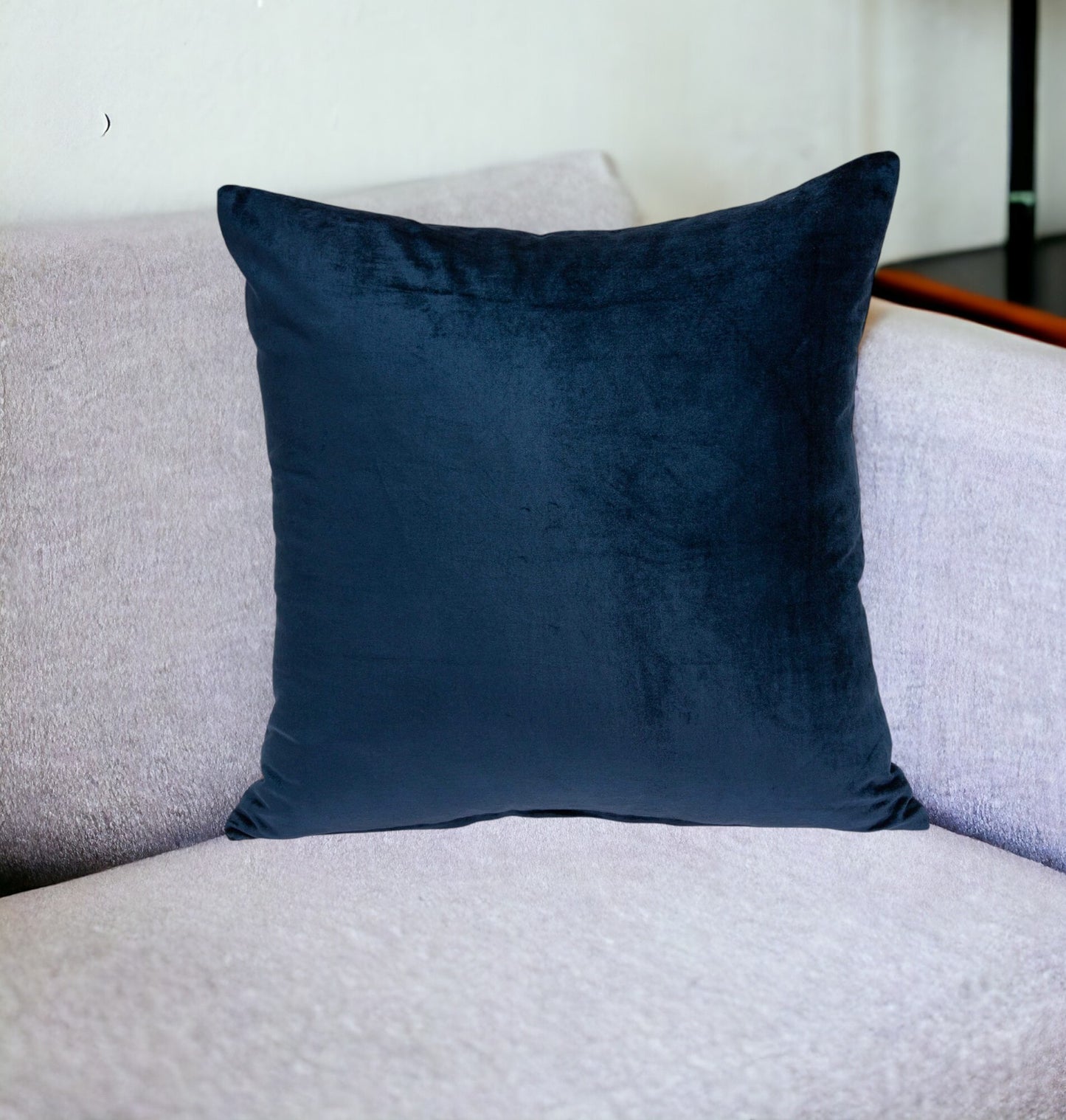 20" Navy Blue Cotton Blend Throw Pillow