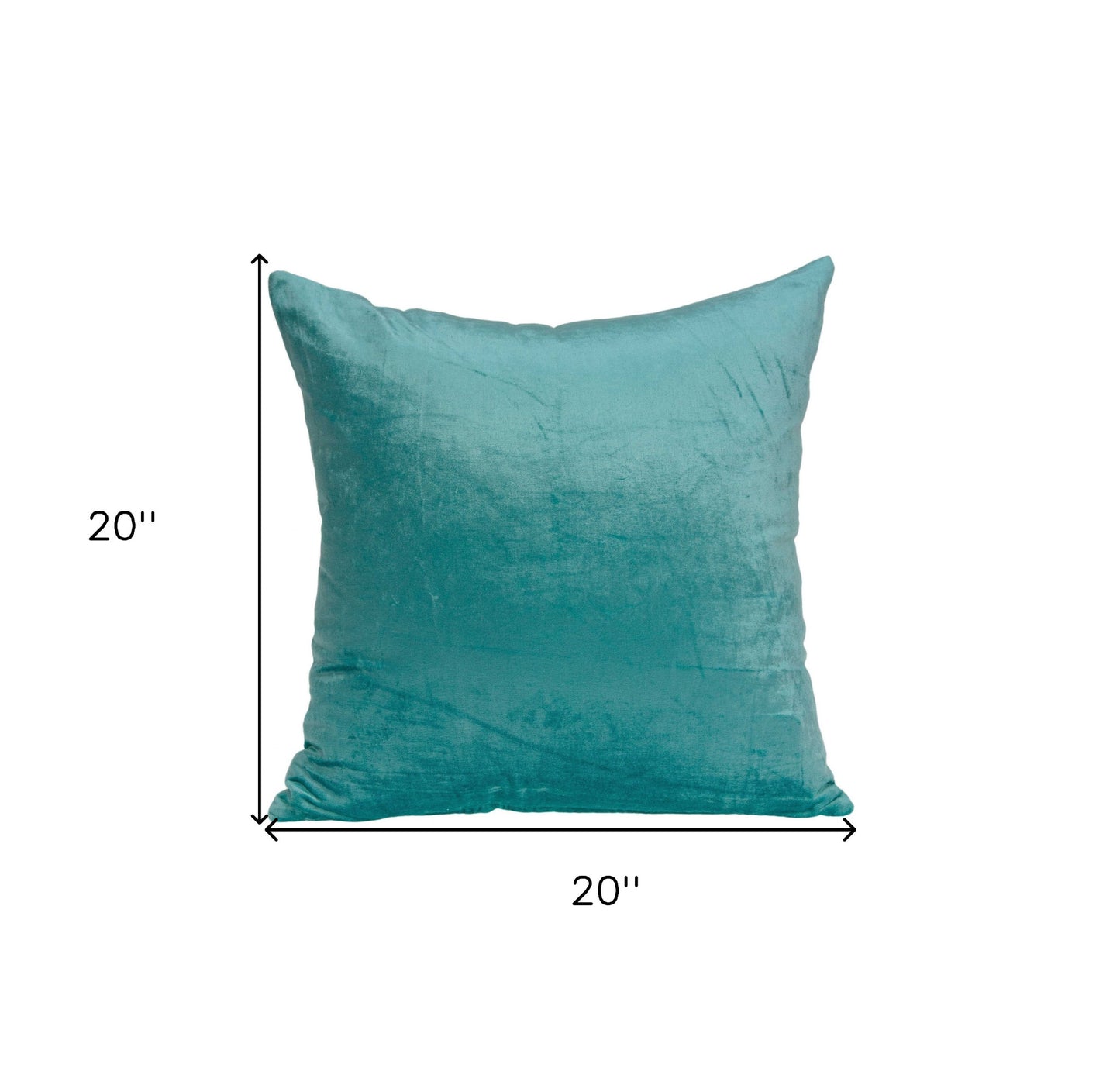 20" X 7" X 20" Transitional Aqua Solid Pillow Cover With Poly Insert