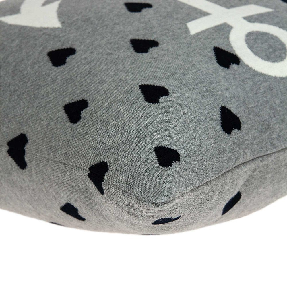 18" Black And Gray Nautical Cotton Throw Pillow