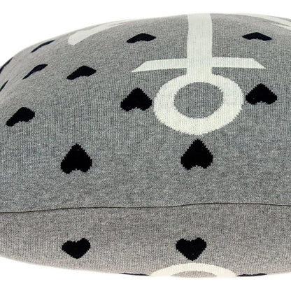 18" Black And Gray Nautical Cotton Throw Pillow