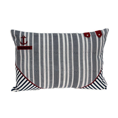 14" X 20" Gray Striped Cotton Throw Pillow