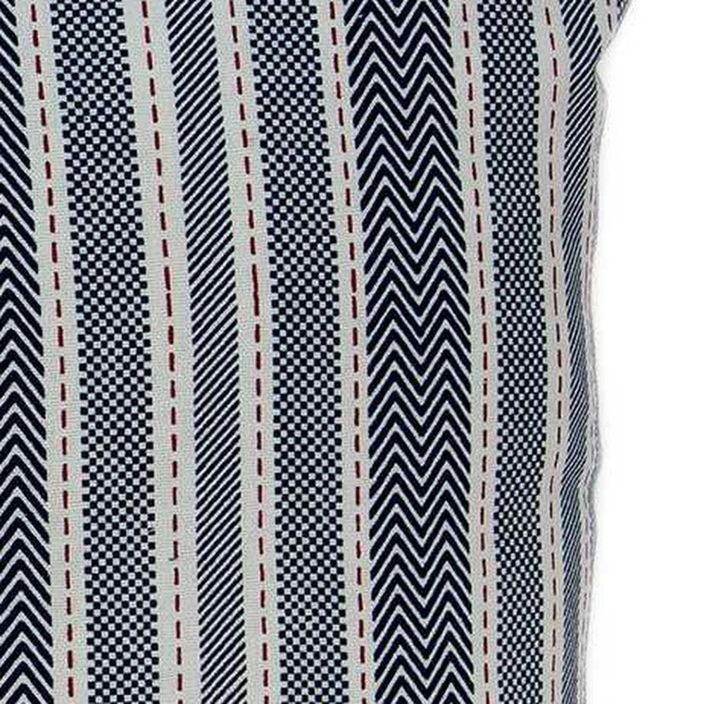 14" X 20" Gray Striped Cotton Throw Pillow